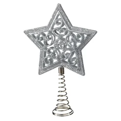 Käthe Wohlfahrt Baumspitze Stern Mit Glimmer, Silber