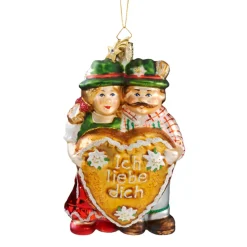 Poesie in Glas Bayrisches Paar Mit Lebkuchenherz