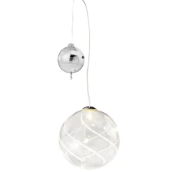 Käthe Wohlfahrt Beleuchtete Kugel Mit Streifen, 7,5 Cm