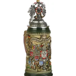 Käthe Wohlfahrt Bierkrug Mit Zinnadler "Stadtwappen", Braun, 0,4L