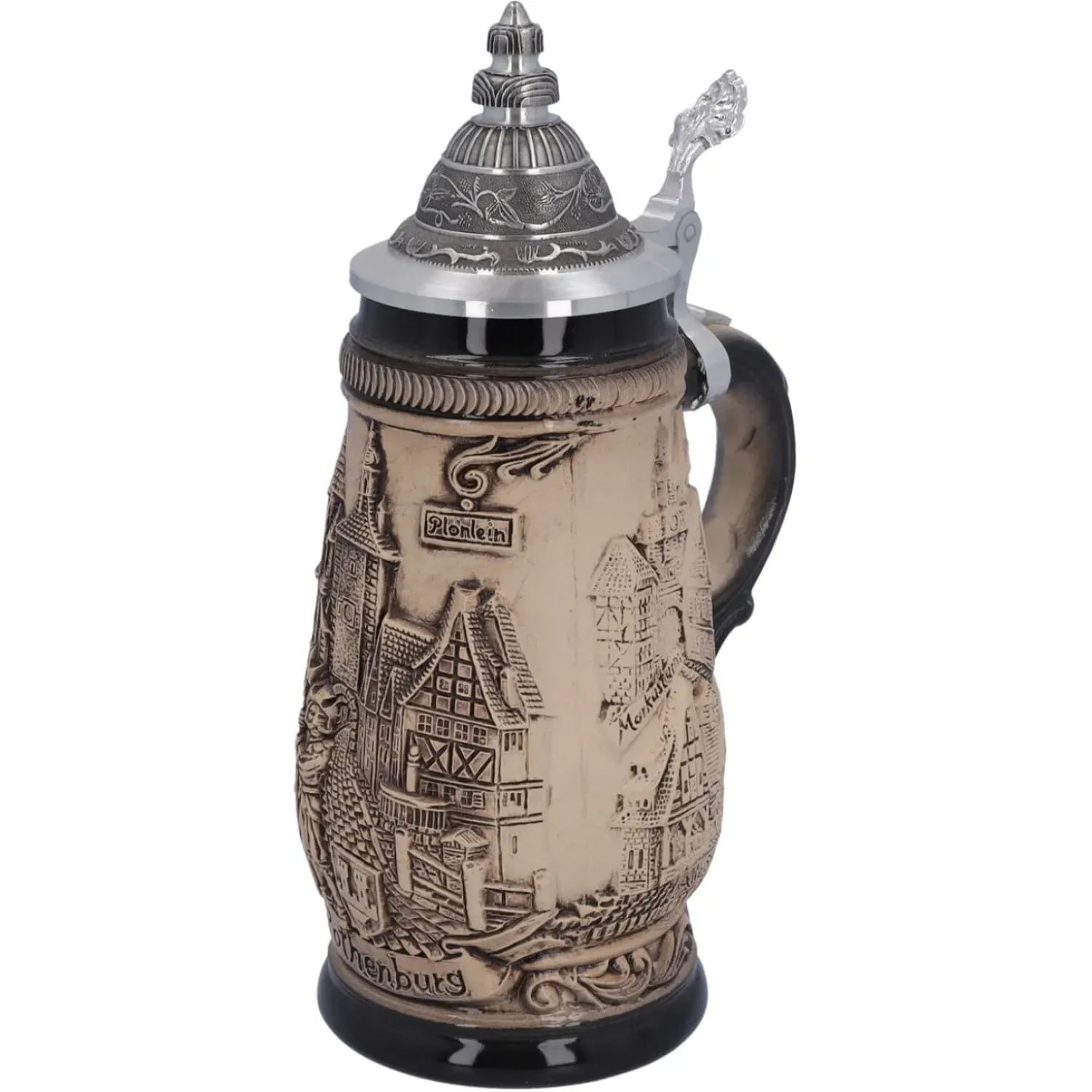 Käthe Wohlfahrt Bierkrug Mit Zinndeckel "Rothenburg", 0,25 Liter