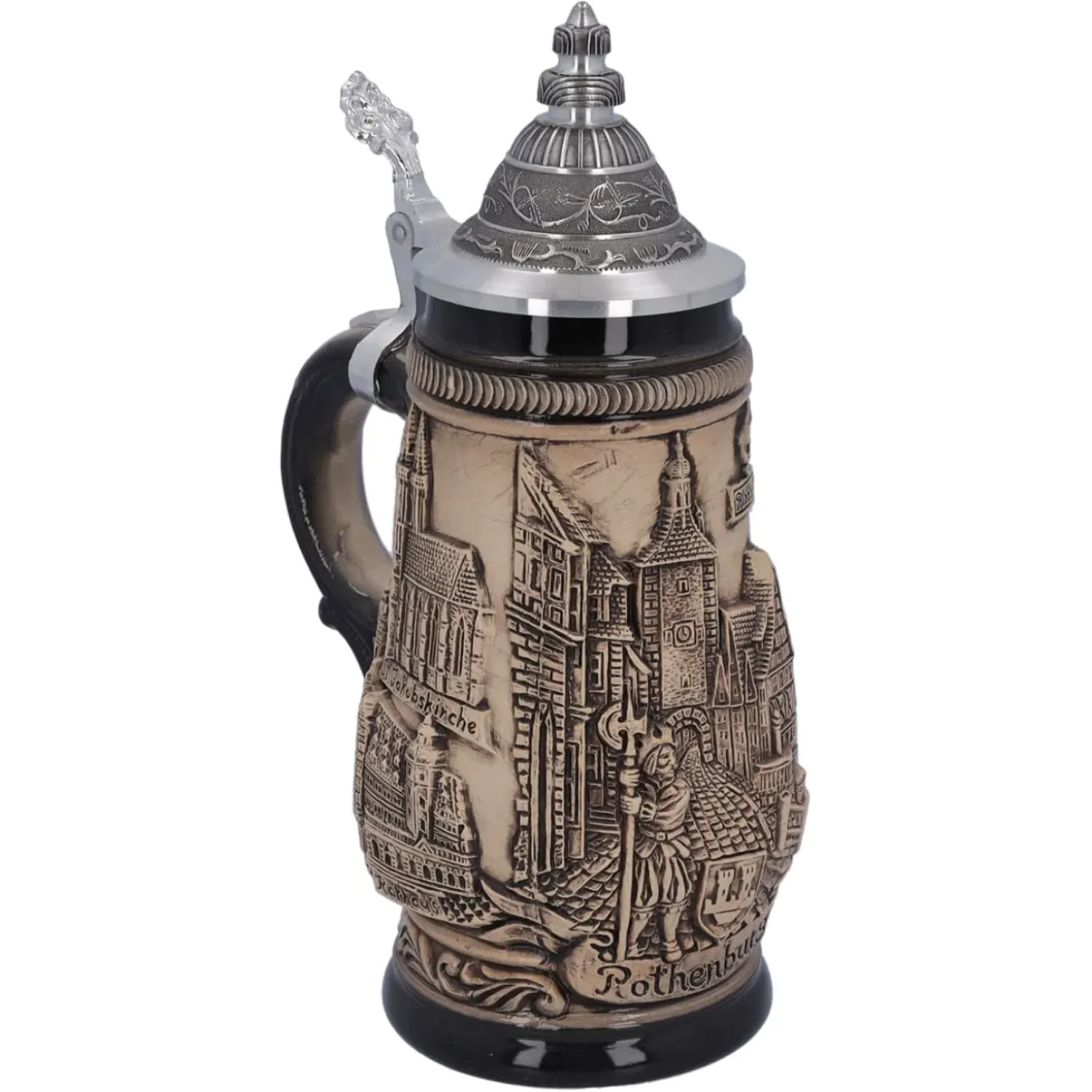 Käthe Wohlfahrt Bierkrug Mit Zinndeckel "Rothenburg", 0,25 Liter