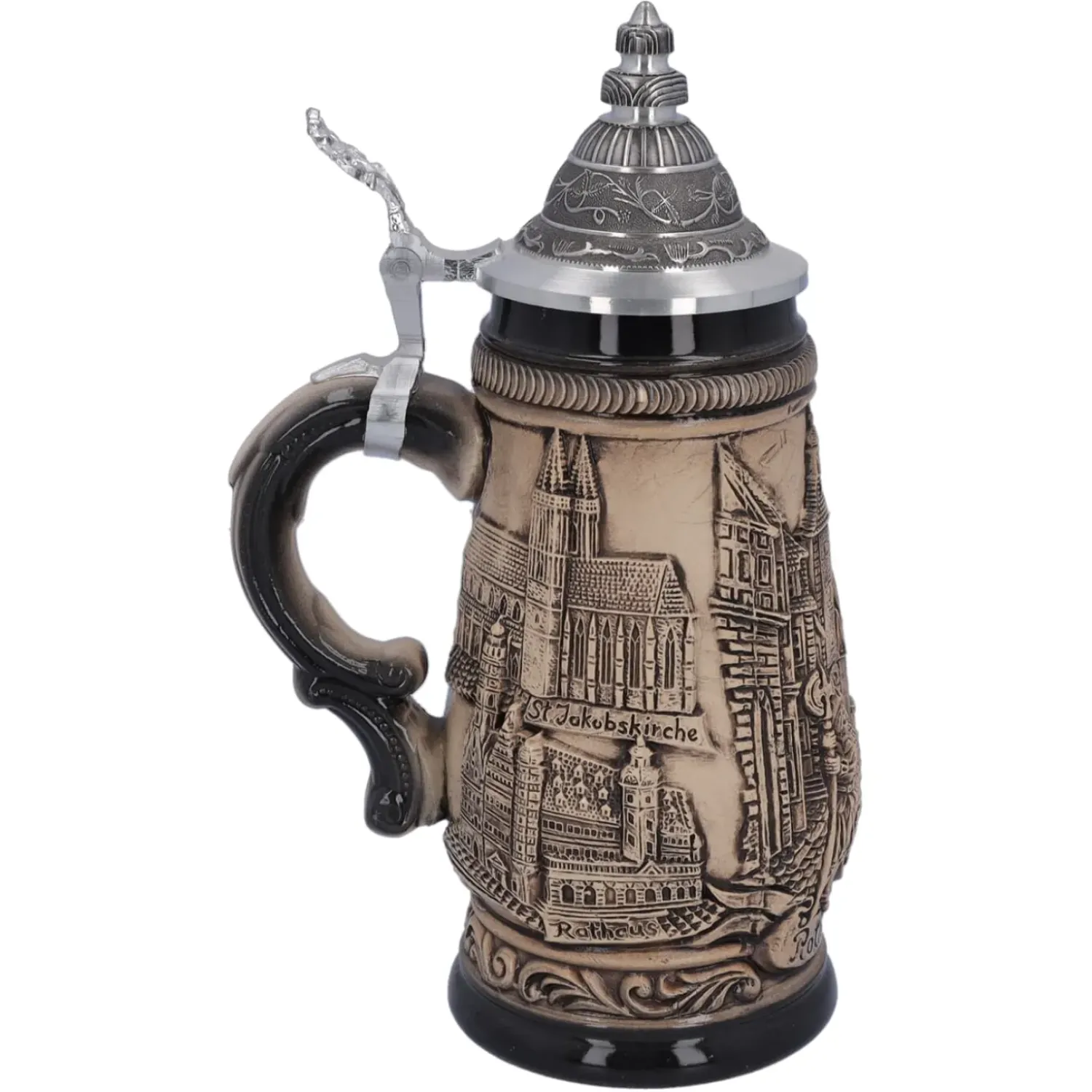 Käthe Wohlfahrt Bierkrug Mit Zinndeckel "Rothenburg", 0,25 Liter