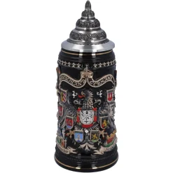 Käthe Wohlfahrt Bierkrug Mit Zinndeckel "Stadtwappen", Gold, 0,4L