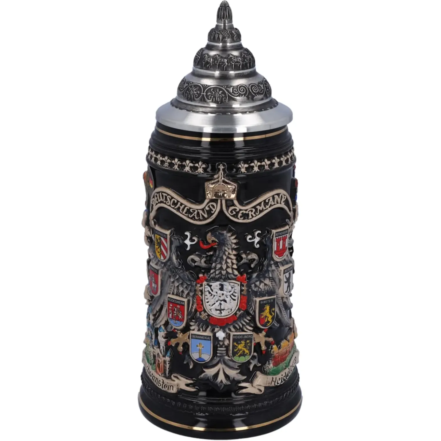 Käthe Wohlfahrt Bierkrug Mit Zinndeckel "Stadtwappen", Gold, 0,4L