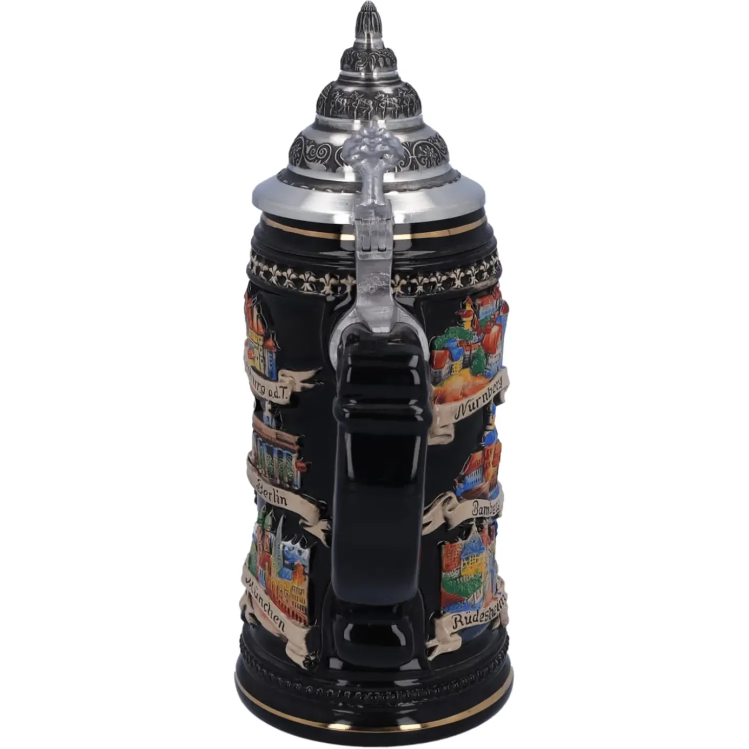 Käthe Wohlfahrt Bierkrug Mit Zinndeckel "Stadtwappen", Gold, 0,4L