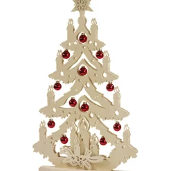 RATAGS Holzdesign DoppelSchwibbögen "Tanne Mit Glaskugeln", 115V Mit Usb A-Anschluss