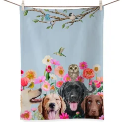 Käthe Wohlfahrt Geschirrtuch Hunde Und Vogel