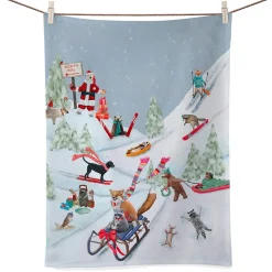 Käthe Wohlfahrt Geschirrtuch Schlittenfahrt Mit Tieren