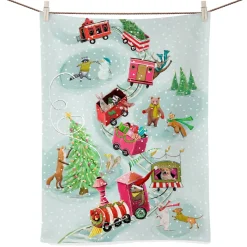 Käthe Wohlfahrt Geschirrtuch Winterzug Mit Tieren