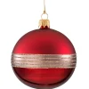 Käthe Wohlfahrt Glaskugel Bordeauxrot Mit Glitterband, 8Cm