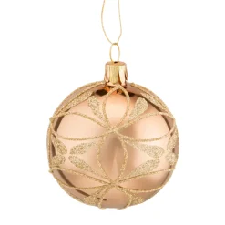 Käthe Wohlfahrt Glaskugel Gold Mit Blutennetz, 6 Cm