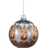 Käthe Wohlfahrt Glaskugel Grau Mit Elchen, 7 Cm