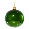 Käthe Wohlfahrt Glaskugel Grun Mit Bunten Punkten, 7 Cm