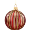 Käthe Wohlfahrt Glaskugel Klar Mit Bunten Streifen, 7 Cm