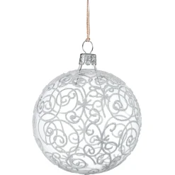 Käthe Wohlfahrt Glaskugel Klar Mit Irisschnorkeln, 8 Cm