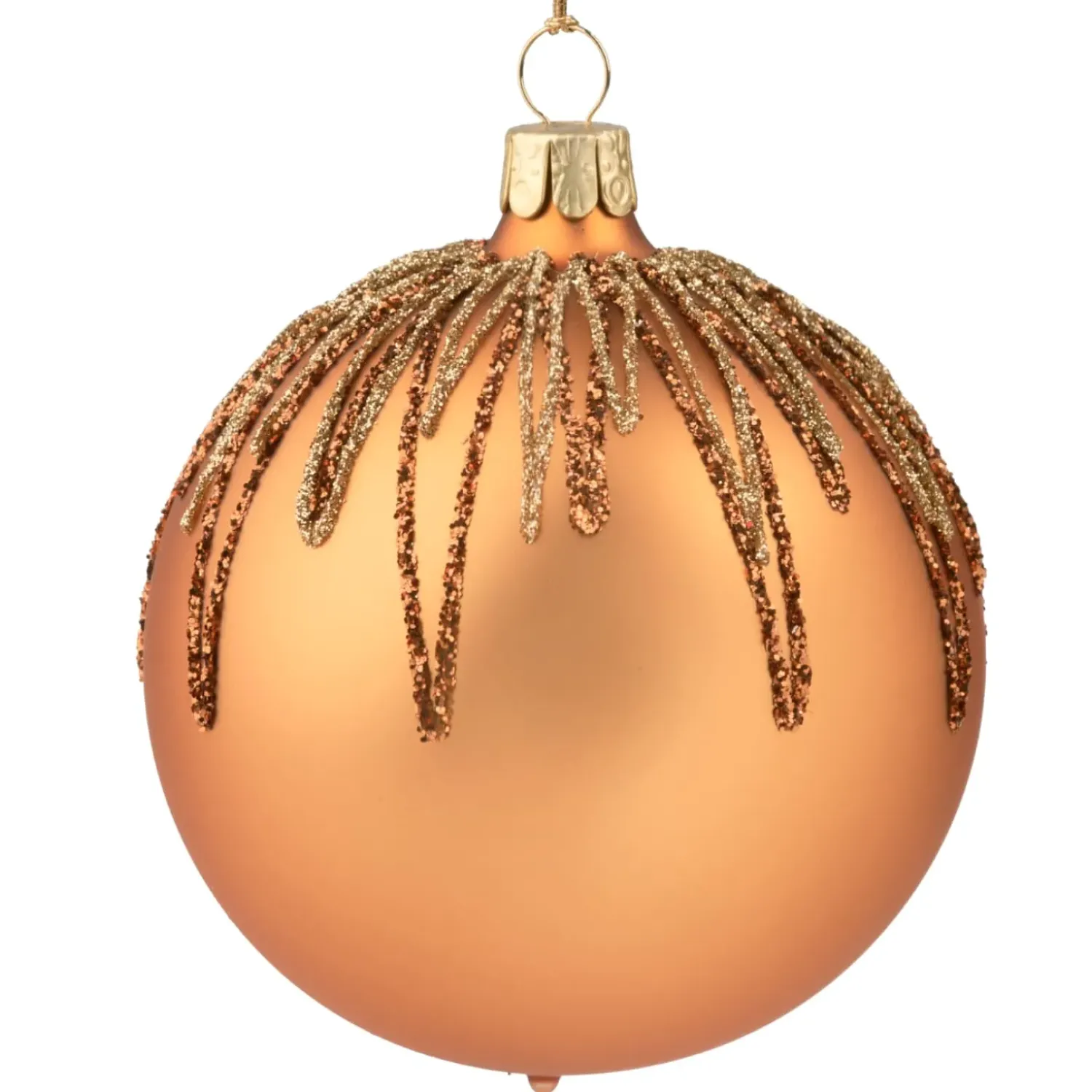 Käthe Wohlfahrt Glaskugel Kupfer Mit Glitterdach, 8 Cm