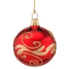 Käthe Wohlfahrt Glaskugel Rot Mit Goldener Verzierung, 6 Cm