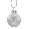 Käthe Wohlfahrt Glaskugel Silber Mit Glitzer, 3Cm