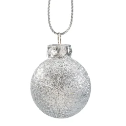 Käthe Wohlfahrt Glaskugel Silber Mit Glitzer, 3Cm