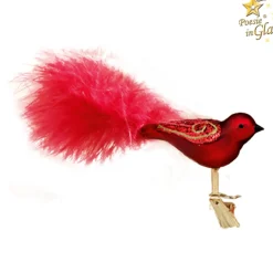 Poesie in Glas Glasvogel Bordeaux