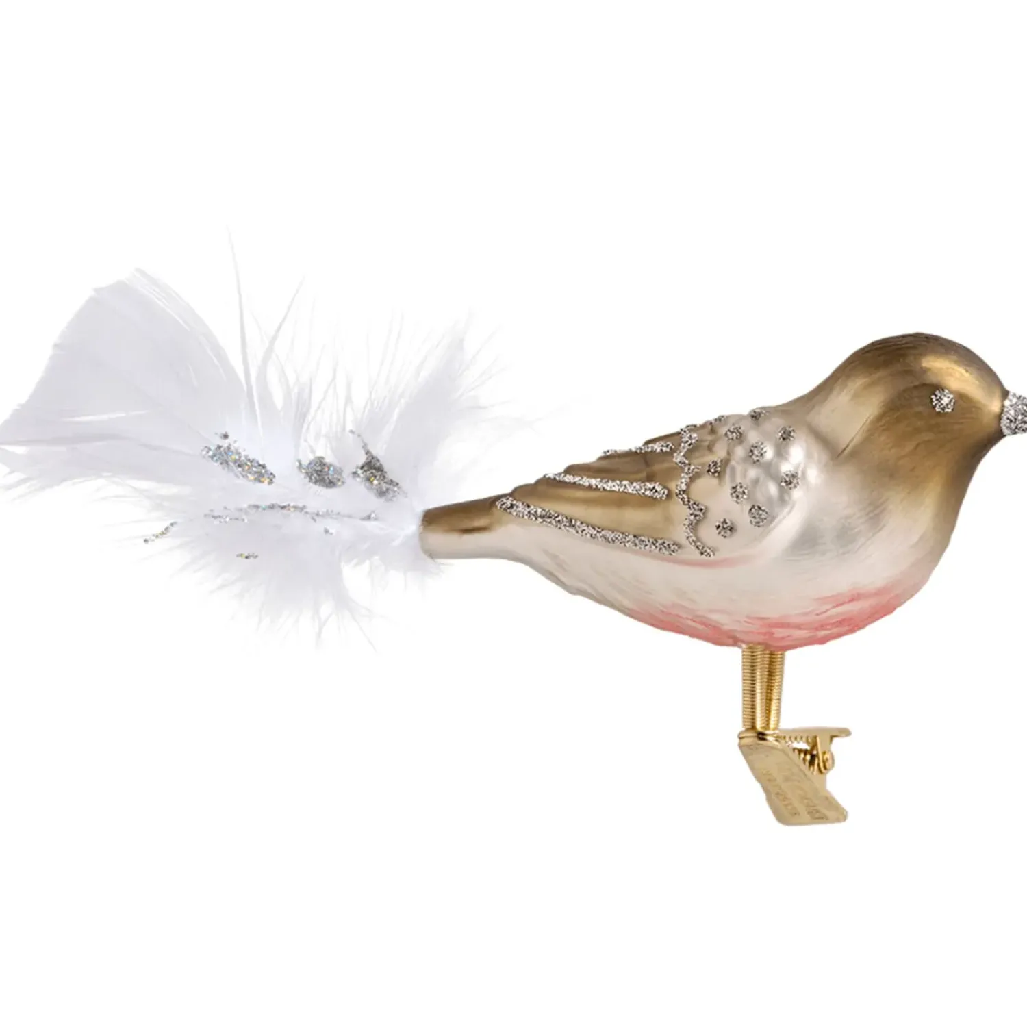 Poesie in Glas Glasvogel Braun-Silber