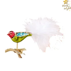 Poesie in Glas Glasvogel Bunt/Grun