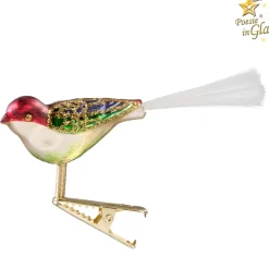 Poesie in Glas Glasvogel Gold-Bunt