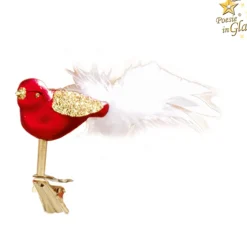 Poesie in Glas Glasvogel Rot