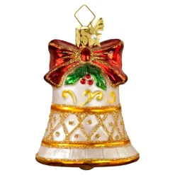 Poesie in Glas Glocke Weis-Gold