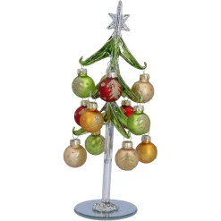 Käthe Wohlfahrt Gruner Glasbaum Mit Bunten Kugeln, 23Cm