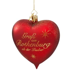 Poesie in Glas Herz "Grus Aus Rothenburg"