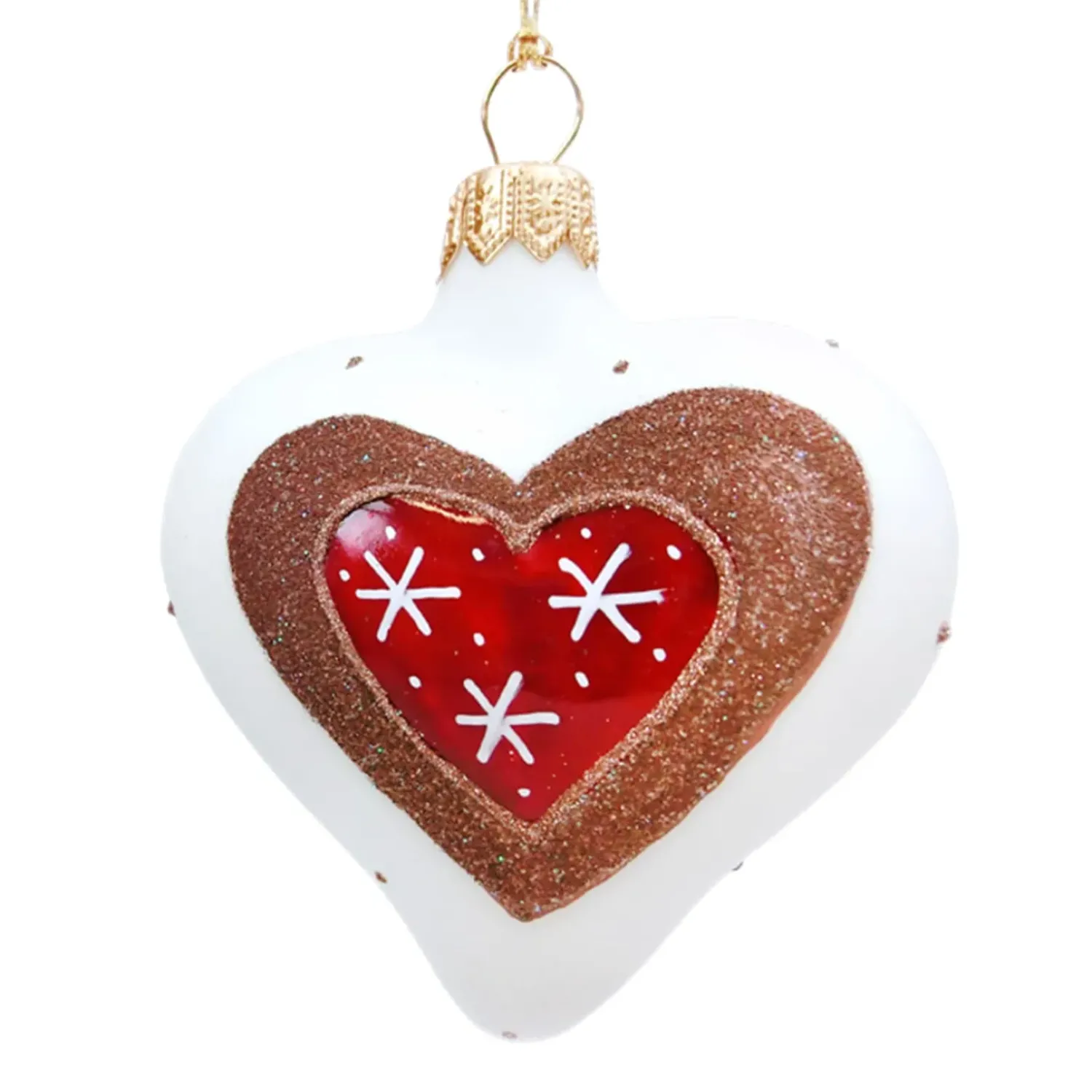 Käthe Wohlfahrt Herz Weis Matt Mit Lebkuchen Herz