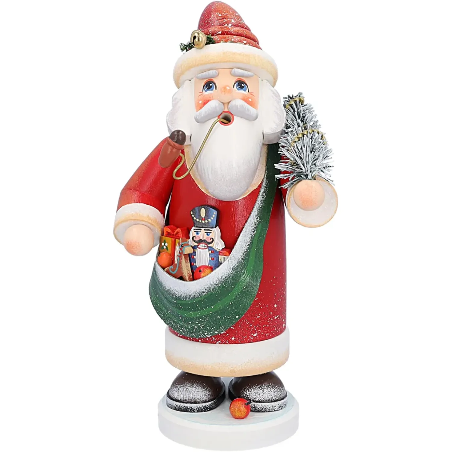 Käthes Original Holzknoddl "Nostalgischer Weihnachtsmann", Rauchermannchen