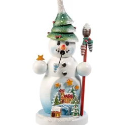 Käthes Original Holzknoddl Schneemann "O Tannenbaum", Rauchermannchen