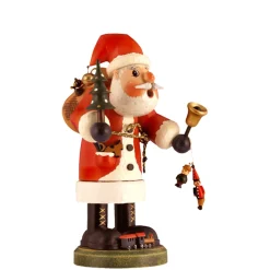 Käthes Original Holzknoddl "Weihnachtsmann Mit Glocke", Rauchermannchen