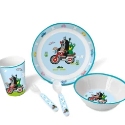 Trötsch Verlag Kindergeschirr-Set "Der Kleine Maulwurf" Auf Motorrad
