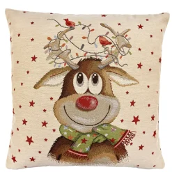 Sandner Kissenhulle "Lustiges Rentier Mit Lichterkette"