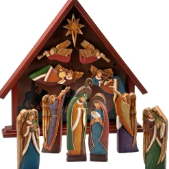 Käthe Wohlfahrt Krippenhaus "Heilige Familie" Mit 11 Figuren