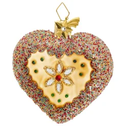 Poesie in Glas Lebkuchenherz Mit Perlen