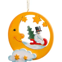 Käthes Original Mond Mit Schneemann Auf Schlitten