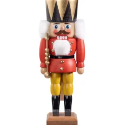 HODREWA Nussknacker "Konig", Rot/Lasiert, 30 Cm