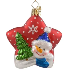 Poesie in Glas Portraitstern Schneemann