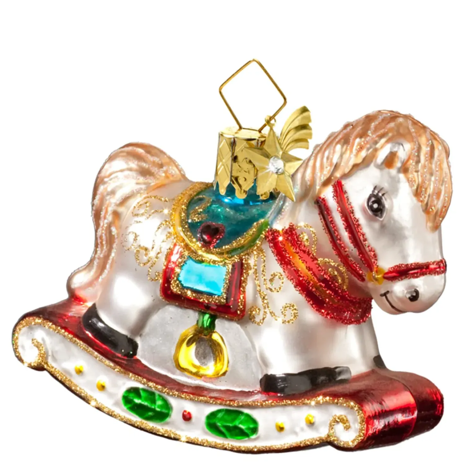 Poesie in Glas Schaukelpferd (Hellblau)