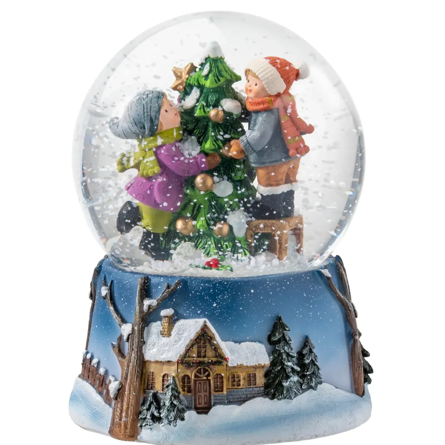 Käthe Wohlfahrt Schneekugel "Baum Schmucken"