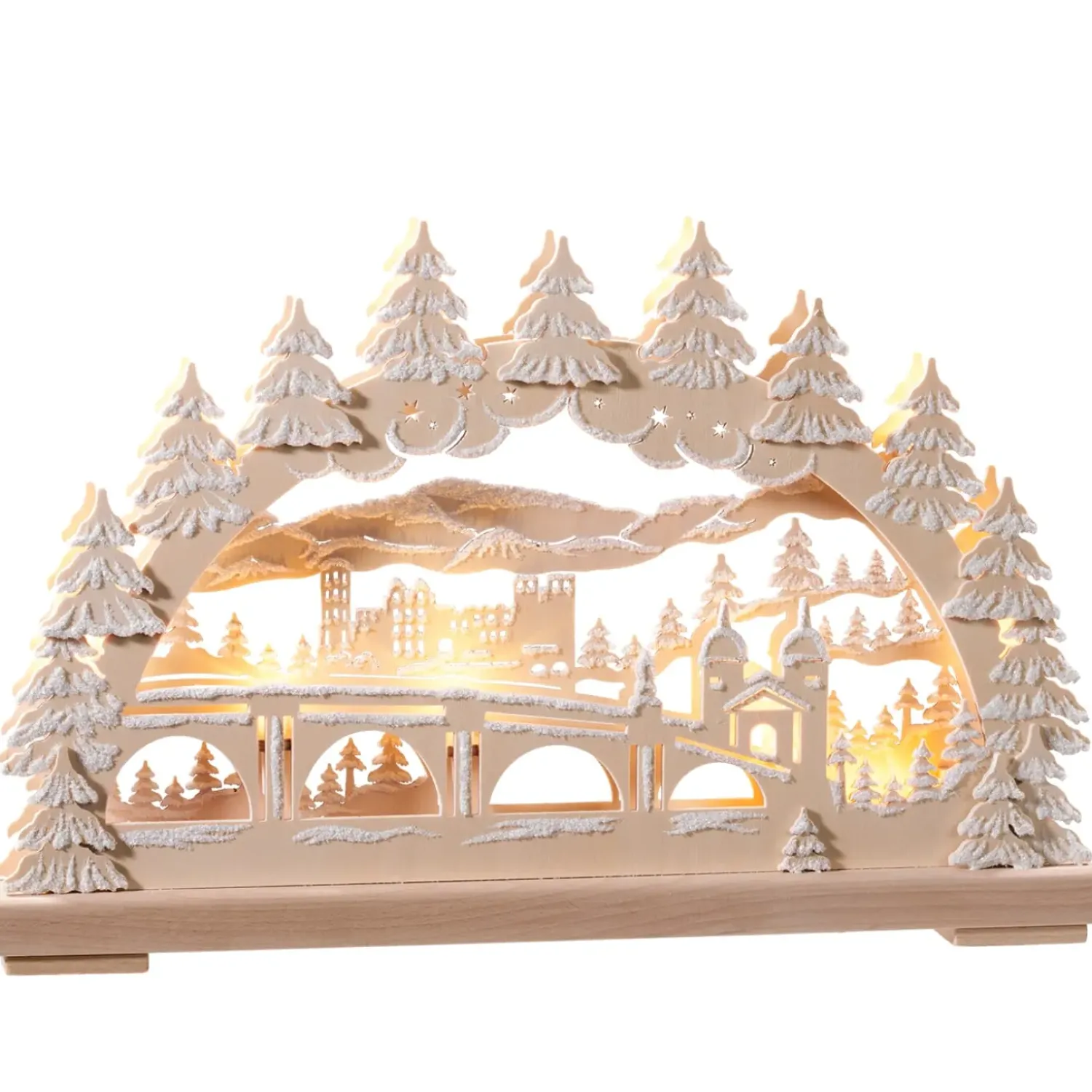 RATAGS Holzdesign Schwibbögen "Heidelberg Im Winter", 230 V Mit Usb A-Anschluss