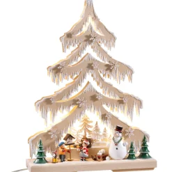 Käthes Original Schwibbögen "Tanne Winterwald", 230V Mit Usb A-Anschluss