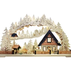 RATAGS Holzdesign Schwibbögen "Waldidylle", 230V Mit Usb A-Anschluss