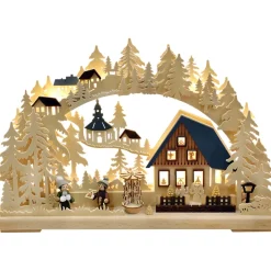 RATAGS Holzdesign Schwibbögen "Weihnacht In Seiffen", 115V Mit Usb A-Anschluss