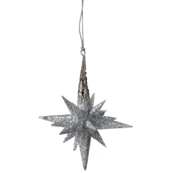 Käthe Wohlfahrt Stern Mit Glimmer, Silber, 12 Cm